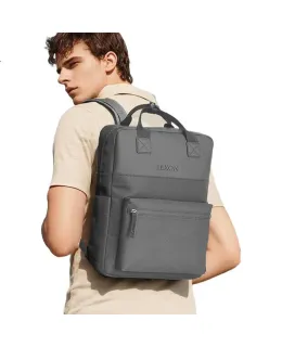 Mochila Casual para Portátil LEXON para Hombre y Mujer, Mochila para Portátil de 15 Pulgadas, Mochila de Viaje al Aire Libre para Parejas, Gris Oscuro