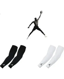Mangas de Brazo NIKE AJ, Protección Solar para Hombre y Mujer, Cubiertas de Brazo Delgadas, Mangas de Entrenamiento para Ciclismo y Correr Transpirables, JKS04101 Blanco, 2 Piezas, LX