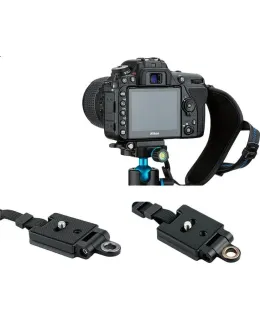Ajuste de muñeca de cámara JJC, Ajuste de muñeca DSLR, liberación rápida, compatible con accesorios Canon, Nikon, Panasonic [Base en U | Negro]