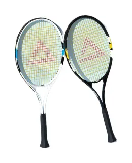 Juego de Raquetas de Tenis Pike para Principiantes, Equipo de Entrenamiento de Tenis, Dispositivo de Práctica de Rebotes para Jugador Individual, Conjunto Profesional de Raquetas Dobles en Negro y Blanco