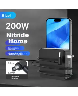 Cargador GaN ELei Asus 20V 10A Tianxuan 2 200W Moba New Ice Sharp FA506QRM58 Adaptador de Alimentación 200W Cargador para Portátil 6037