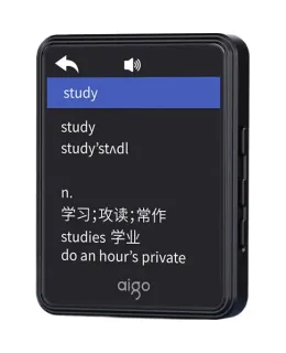 Reproductor MP3/MP4 Aigo (Aigo) - Reproductor de música portátil sin pérdida, Altavoz Bluetooth de 2.4 pulgadas, Diccionario y reproductor de libro electrónico, Dispositivo de escucha y repetición de inglés para estudiantes