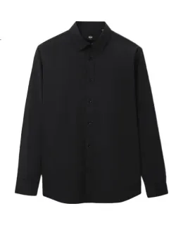 Camisa de manga larga HLA para hombre, estilo de negocios elegante y pulcro, camisa de vestir formal de talla grande