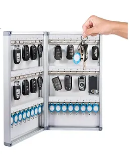 Caja de gestión de llaves Jinlongxing de 32 ranuras, Caja de almacenamiento segura con candado de contraseña inteligente, Caja de llaves de montaje en pared de aleación de aluminio AM9032