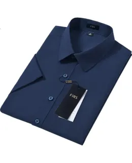 Camisa de manga corta sin arrugas para hombres FIRS con modal, camisa de vestir informal de negocios para hombres