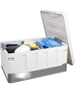 Caja de almacenamiento de maletero YUECAR, organizador de coche, contenedor de almacenamiento plegable, caja organizadora para el hogar, 35L, plateado