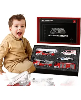 Camión de bomberos BABYMABO, Set de juguetes de auto de policía, Ambulancia, Coche pequeño, Modelo para niños, Juguetes de aleación para niños