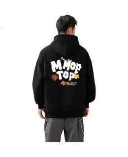 Suéter de Tendencia con Impresiones de Letras MMOPTOP para Hombre, Sudadera con Capucha Informal Suave de Primavera y Otoño MMWY02 Negro 2XL