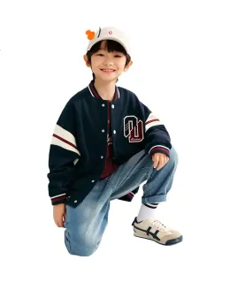 Ropa Exterior Infantil QQ DUCK Chaqueta de Béisbol para Niños y Niñas