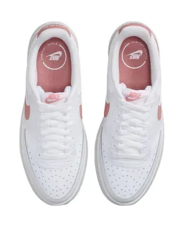 Zapatillas NIKE NIKE Casual para Mujeres, Zapatillas de Baloncesto COURT VISION ALTA con Absorción de Impacto, DZ5394-102, Blanco Y Rosa