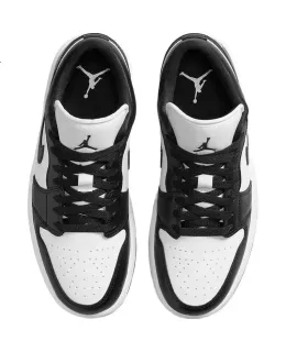 Zapatillas Casual Jordan para Hombre y Mujer, Panda AJ 1 Jordan 1 Low-Top Sneakers DC0774-101 Negras y Blancas 44.5