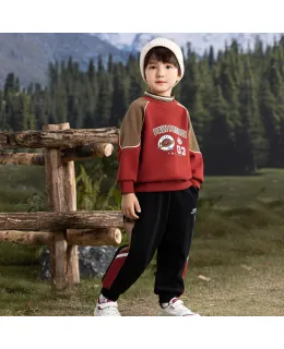 Conjunto de forro de felpa PAW PATROL para niños Otoño Invierno Ropa deportiva para niños y niñas Toddler Ropa espesa Rojo oscuro 110cm