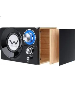 Altavoces de escritorio 2.1 subwoofer Saida para computadora, Altavoces de madera para escritorio y portátil, Altavoces de juego activos por cable para clase en línea