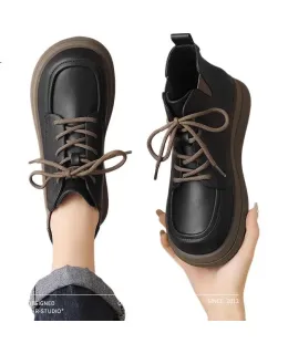 ZHR Martin Botas para Mujer, Botas Cortas de Estilo Británico de Suela Gruesa Invierno 2025 Nuevo, Botas Adelgazantes para Mujer K288 Negro Tamaño 36