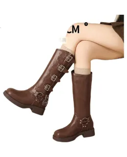 Botas Cortas de Mujer DAPHNE [Estilo Cross-Late], Botas Altas Forradas de Forro de Invierno de Otoño, Botas de Montar Nuevas 2025 Marrones Largas