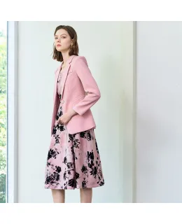 Conjunto de Vestido Blazer Rosa Yanyu para Mujeres Primavera Temprana 2025 Alto Gama Elegante