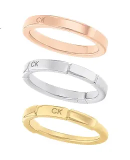 Conjunto de anillos Calvin Klein CK Sweet Cool Cube para mujeres, regalo para el día de la diosa y Navidad, 35000458