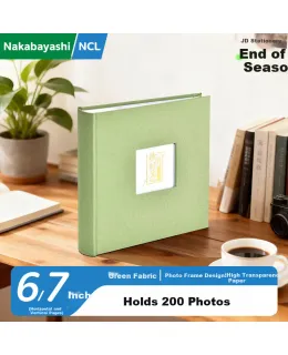 Álbum de Fotos Japonés Nakabayashi Verde NBKG-2UP6-G 6 Pulgadas 200 Páginas DIY Handmade Inserto de Estilo 6x7 Pulgadas Libro de Recuerdos de Crecimiento de Bebé