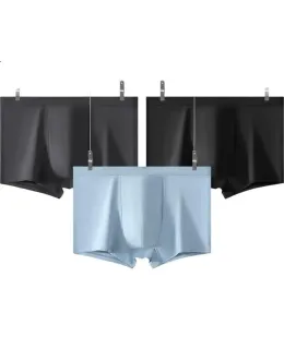 THREEGUN [Serie Jian] Calzoncillos de Hombre Extra Grande, Shorts sueltos de algodón puro, Calzoncillos antibacterianos 7A para hombres, Tamaño extra grande