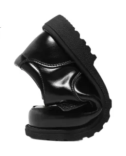 Zapatos de cuero para niños Aokang, Nuevo estilo primavera 2025, Zapatillas de rendimiento de suela suave para niños, Zapatillas negras, Calzado de estilo británico para niños