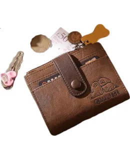 Cartera Corta de Perro de Línea delgada para Mujeres Toutou, Monedero, Clutch, Bolsa de Almacenamiento, Regalo de Cumpleaños para Novia