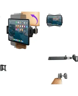 Soporte de teléfono para coche Lisen [Dispositivo de calma para bebés] Soporte de tableta para asiento trasero Pantalla plegable Compatible con navegación específica para coche