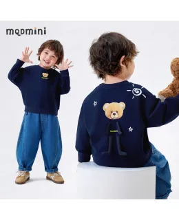 Suéter Infantil MQDMINI Primavera Niños Niñas 5A Top de Moda Antibacteriano Sunny Bear Rabbit