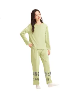 Pijamas de mujer Hodohome, ropa de descanso de manga larga de algodón antibacteriano primavera y otoño