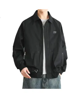 JEEP SPIRIT Chaqueta de Otoño para Hombre Casual Cárdigan Versátil de Ropa Exterior para Hombre