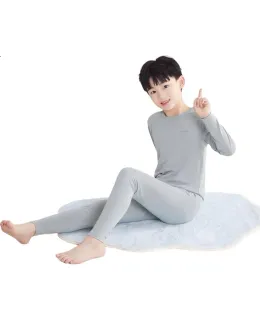 Bajo de Moda Antibacteriano Modal para Niños 7A, Ropa de Otoño de Algodón para Niños, Gris 165