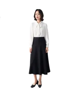 Blusa y Vestido Blanco Bodexiaojie para Mujeres, Atuendo Profesional Elegante, Vestimenta Formal, Estilo de Cotidianidad, Camisa de Color Sólido