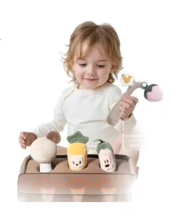 Juguete de nabo extraíble Dishini para bebés y niños pequeños, Juguetes de juego de imitación, 0-2 años, Juguete masticable, Educación temprana, Juego musical extraíble, Regalo