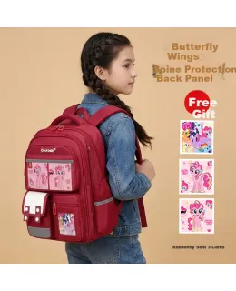 Mochila Ergonómica COOLBABY para Niños de Escuela Primaria, Bolsa Ligera de Hombro para Niños y Niñas de Grados 1-3