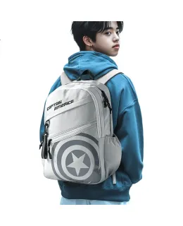 Mochila Disney para niños de secundaria y preparatoria, bolsa doble resistente al agua de gran capacidad para estudiantes y actividades al aire libre, Capitán América