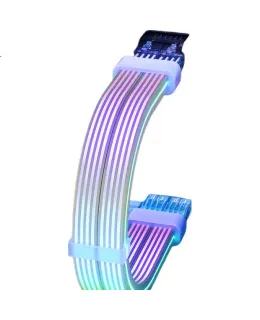 Cable Neon de 3ra Generación BURLEFRAN DY-2 8pin*2 para Tarjeta Gráfica (Cable de Extensión de Luz de Gráficos / Sincronización Aura Sync ARGB de 5V) 34CM