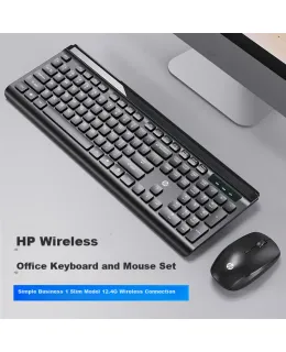 Teclado y Mouse Inalámbricos HP Combo Teclado Silencioso Oficina Universal Computadora de Escritorio Estudio Negro