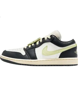 Zapatillas Casual Jordan para Hombre y Mujer, AJ1 Jordan 1 Fluorescente Verde HQ3009-003 Negro Blanco Verde Tamaño 38