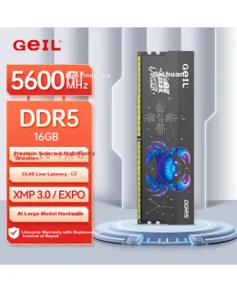 Módulo de Memoria GEIL Jinbang 16GB DDR5 5600 Serie Giant Crab Armor Gris Metálico para Ordenador de Escritorio