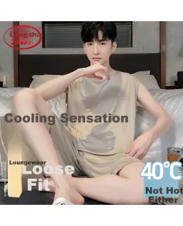 Conjunto de pijama de verano sin mangas para hombre Langsha