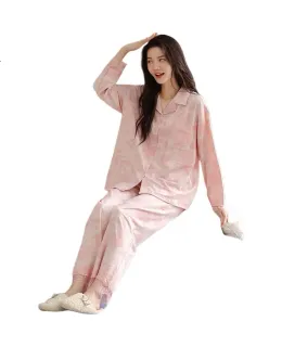 Cardigan de manga larga de 100% algodón para mujer Ordifen otoño invierno con solapa rosa L