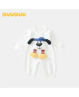 Ropa de bebé DUUDUU Newborn Romper Jumpsuit de otoño Traje de cuerpo sin costuras para bebés Vestido de una pieza blanco 100cm