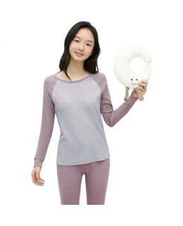 Tela de punto de cruz [10A Antibacteriano 100% Algodón Puro] Conjunto de Ropa Interior de Otoño para Jóvenes