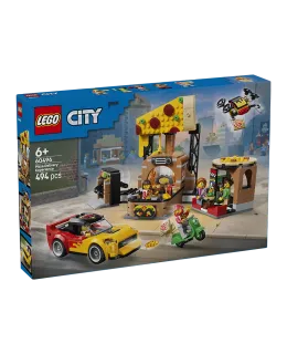 LEGO City Building Blocks 60496 Pizza Delivery Factory Juguetes para Niños y Niñas Regalo de Cumpleaños Decoración para el Hogar