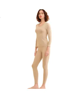 Schiesser Ropa Interior de Mujer 3A Antibacteriano, Conjunto de Ropa Interior de Algodón Cómoda de Cuello Redondo de Otoño