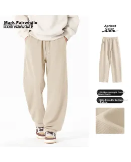 Pantalón Casual de Hombre de Peso Pesado Mark Fairwhale Primavera Otoño Ins Curvado Pantalones de Moda Premium Draped