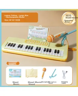 Teclado Electrónico Leleyu de 37 Teclas para Niños, Instrumento Musical de Juguetes, Principiante para Educación Temprana con Micrófono, Piano Mini Regalo de Cumpleaños para Niños y Niñas