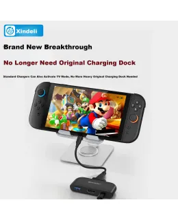 Cable de Transmisión de Pantalla NEWDERY Nintendo Switch 2 Dock Portátil Estación de Acoplamiento Convertidor de Conexión de TV Adaptador de Video de 2ª Generación Accesorio de Juegos Portátil