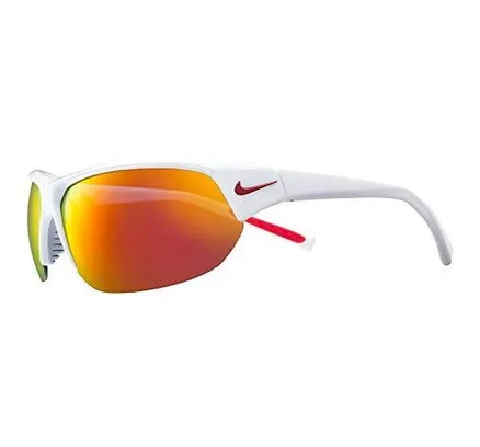 Gafas de Sol Nike EV1125-106 Skylon Ace Brillo Blanco, Gris con Lente de Espejo Rojo
