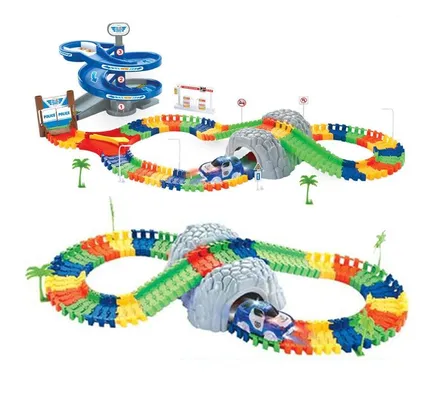 Set de Pista Policial Flexible Mundo Toys 118 Piezas con Túnel y Vuelta en U para Niños +3 Años