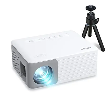 Mini Proyector con WiFi y Bluetooth, iPhone Proyector 1080P Soportado con Soporte de Proyector, Proyector de Cine Portátil para Teatro en Casa/Al Aire Libre, Compatible con iOS/Android/Ordenador Portátil/TV Stick/HDMI/PS5